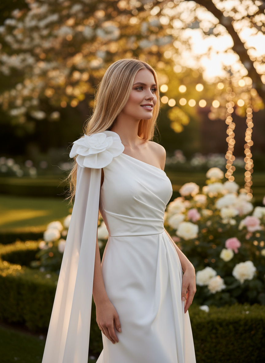Mikado One-Shoulder Wedding Dress