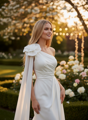 Mikado One-Shoulder Wedding Dress