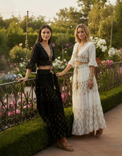 Aurora Golden Embroidered Boho Set
