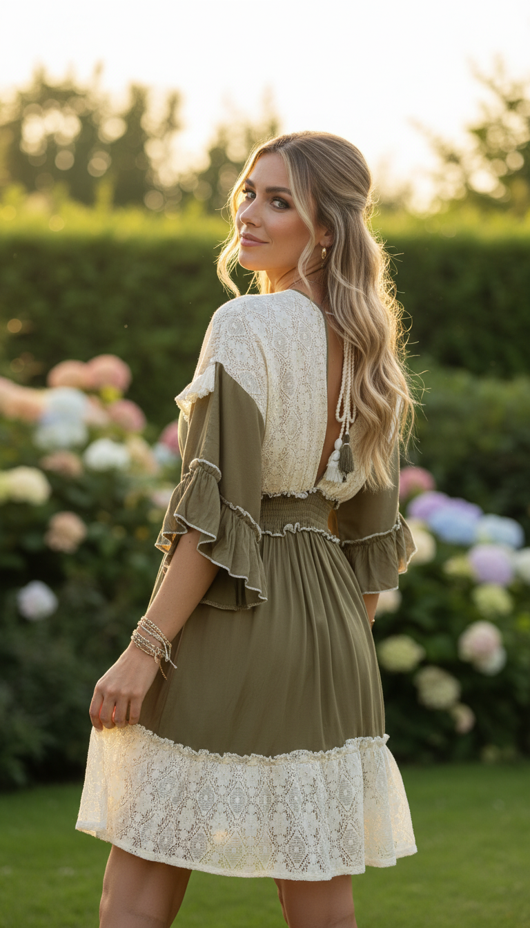 Chantilly Whisper Green Minikleid