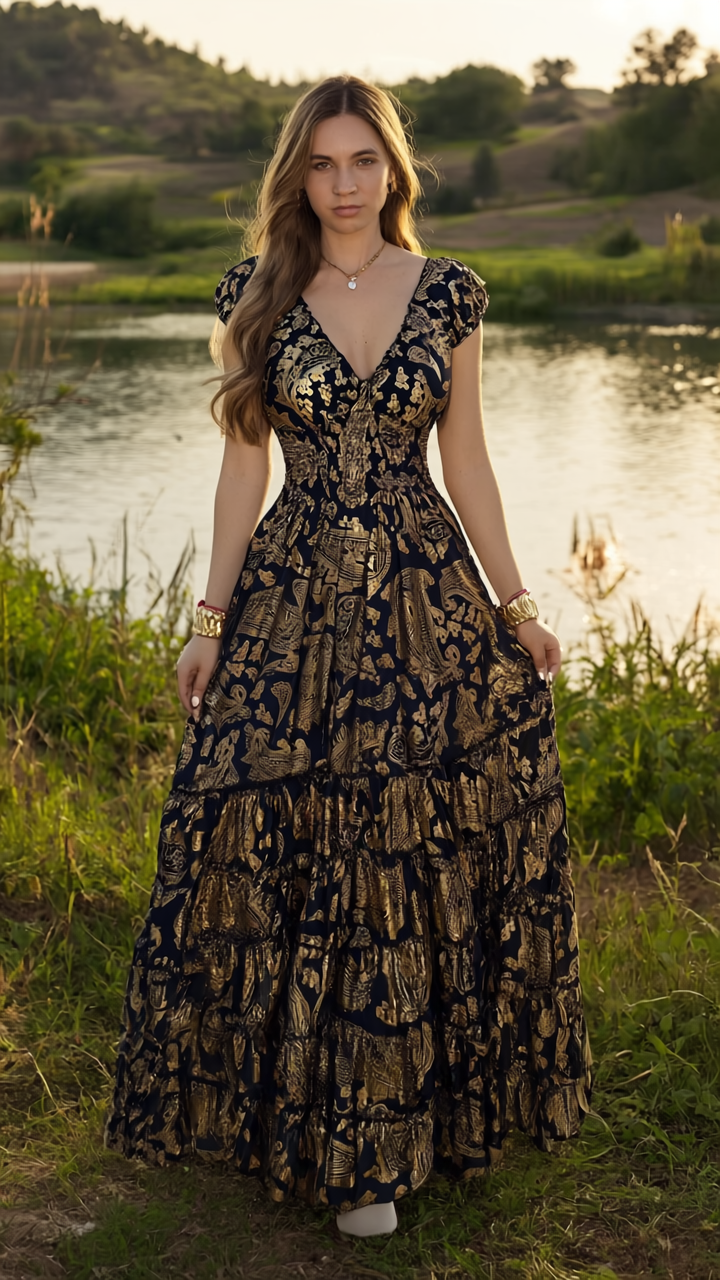 Serene Silk Maxi Dress
