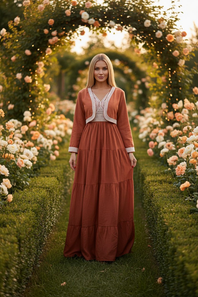 Organic Terracotta Boho Dress