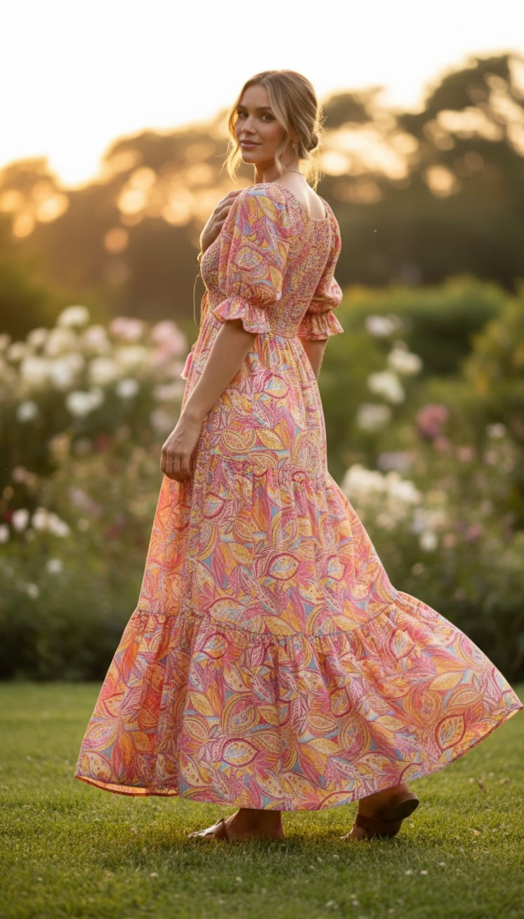 Das gesmokte Seidenkleid