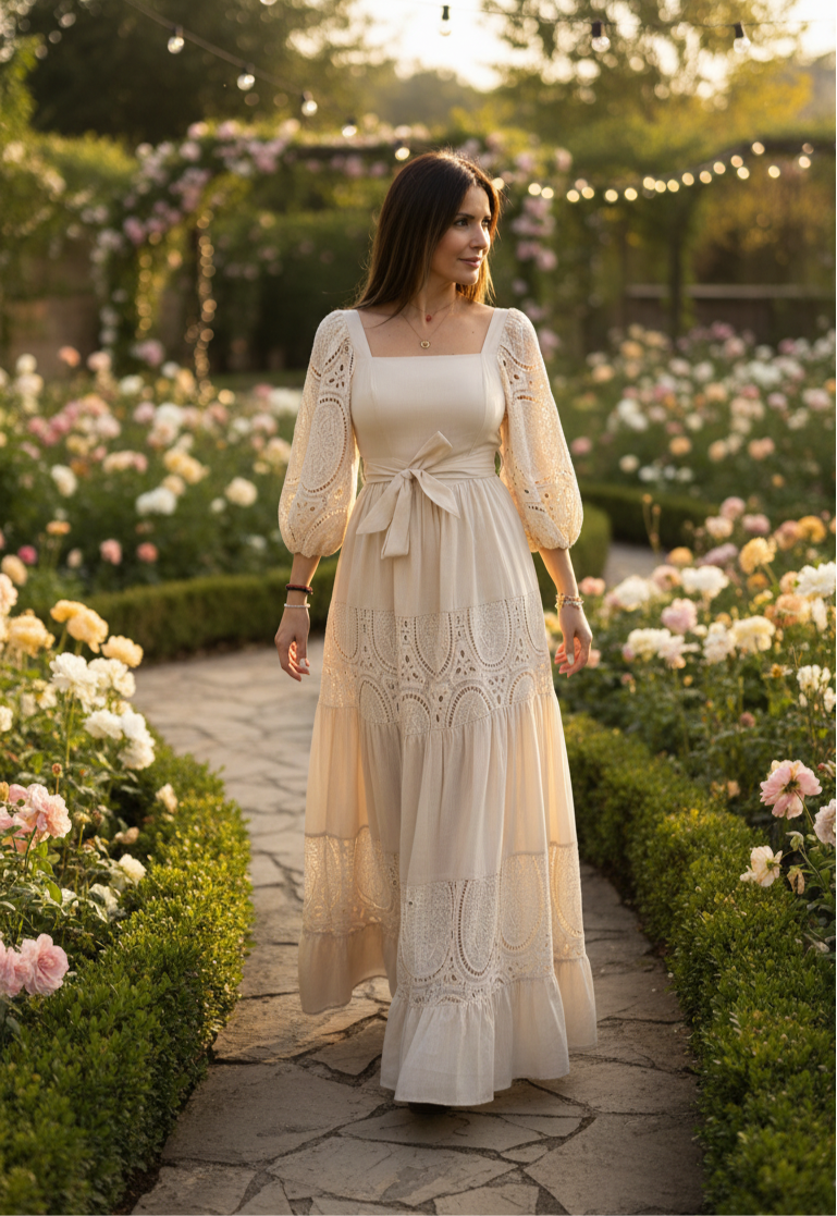 Robe maxi bohème Ivory Garden