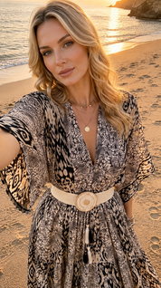 Elaria Black Silk Maxi Dress