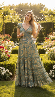 Robe longue en soie sereine