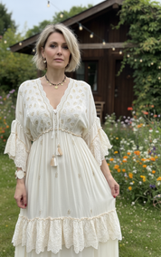 Mansi White Boho Dress