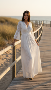 Salbeigrünes Spitzenkleid