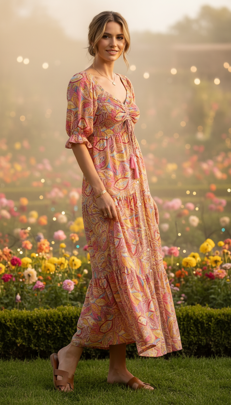 Das gesmokte Seidenkleid