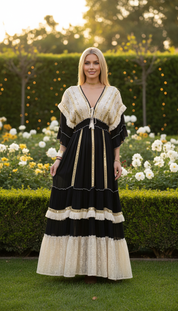 Robe longue bohème Velvet Night – Création romantique artisanale