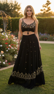 Luna Black Cotton Set