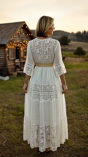 Boho White Lace Dress