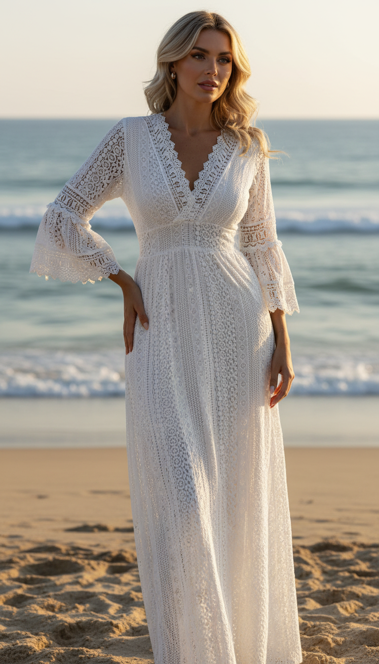 Salbeigrünes Spitzenkleid