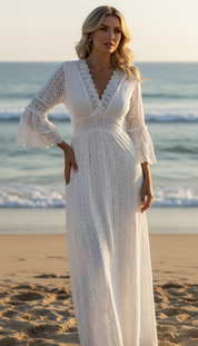 Salbeigrünes Spitzenkleid