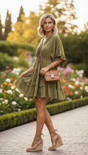 Robe courte Green Garden