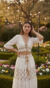 Aurora Golden Embroidered Boho Set