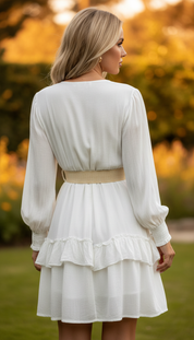 Desert White Mini boho Dress
