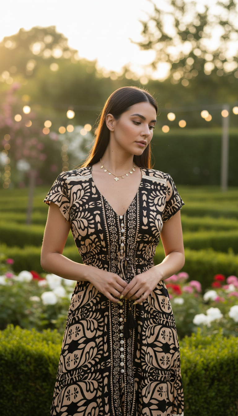 Aurelia Black Silk Dress
