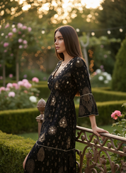 Solene Black Maxi Dress