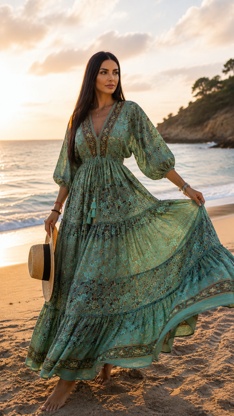 Elaria Silk Maxi Dress