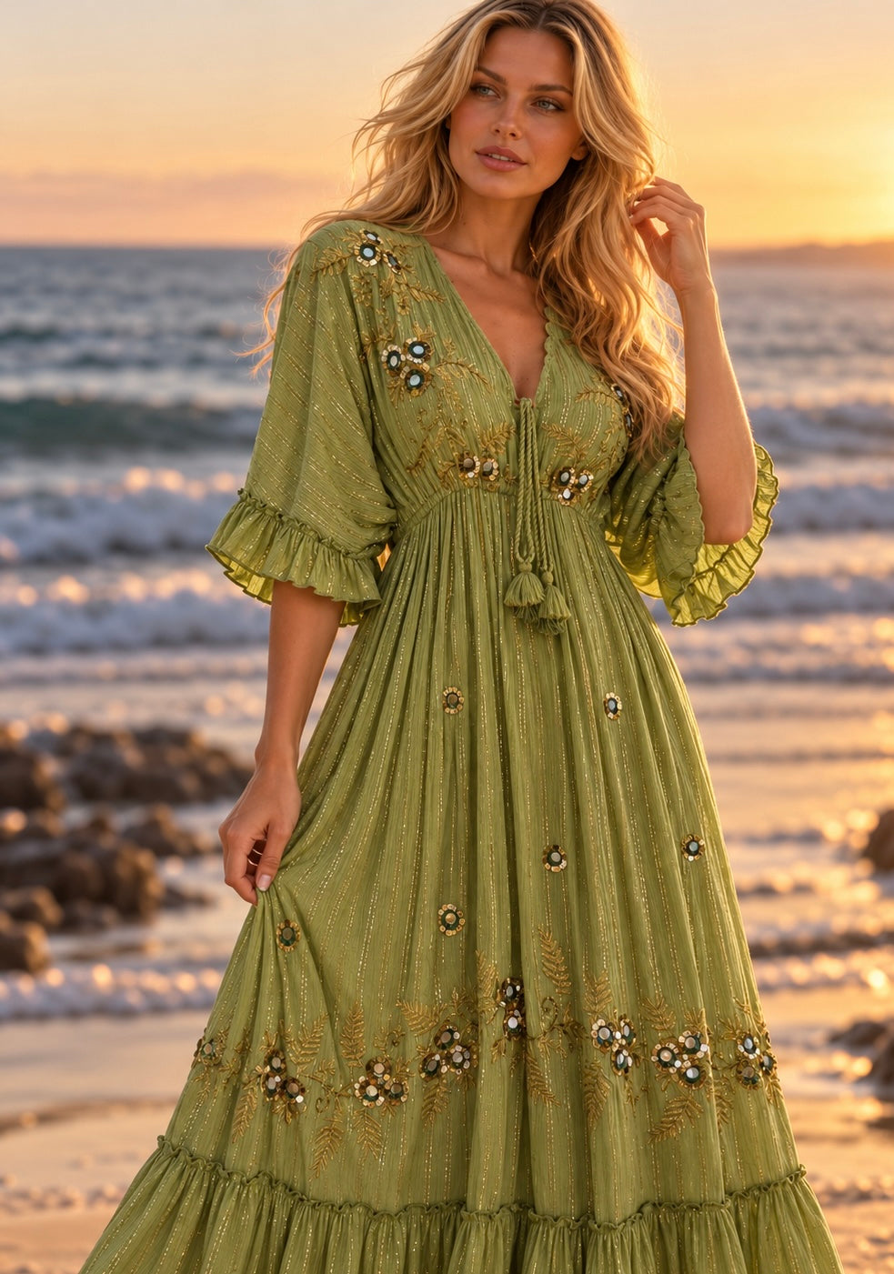 Emerald Garden Maxi Dress