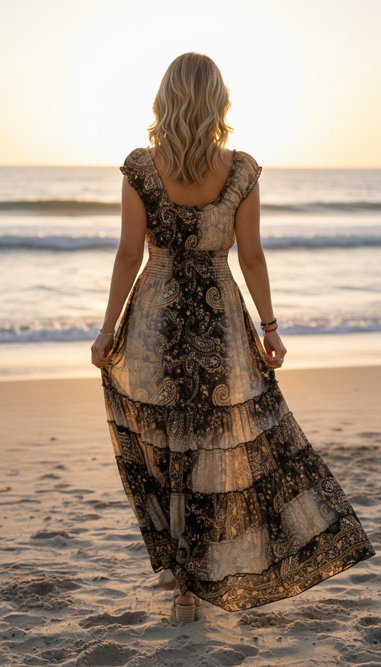 Amara Black Silk Maxi Dress
