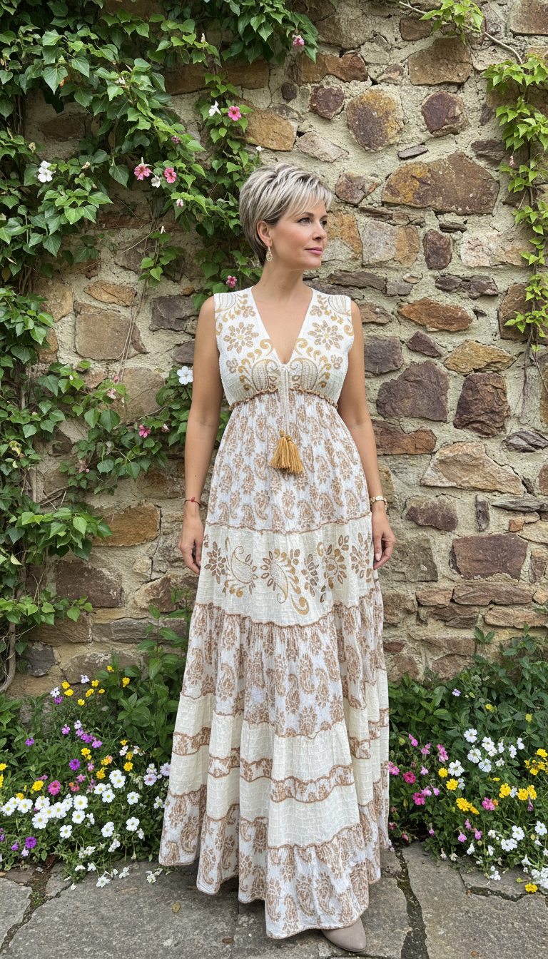 Golden Garden Maxi Dress