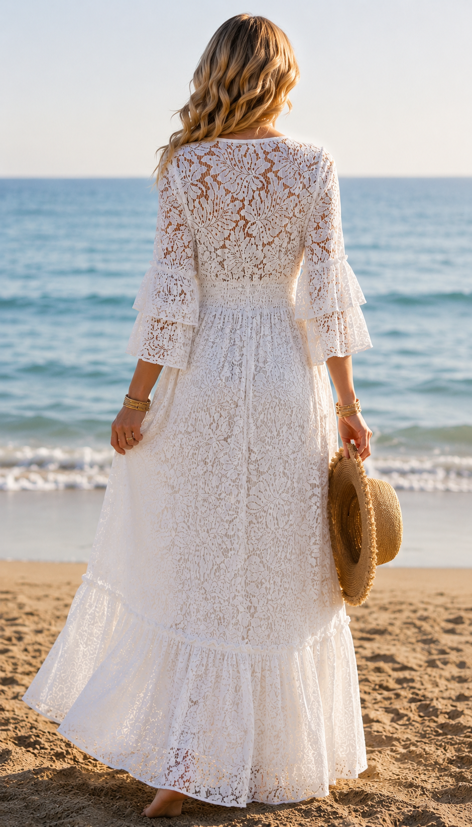 Robe en dentelle vaporeuse