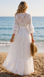 Robe en dentelle vaporeuse