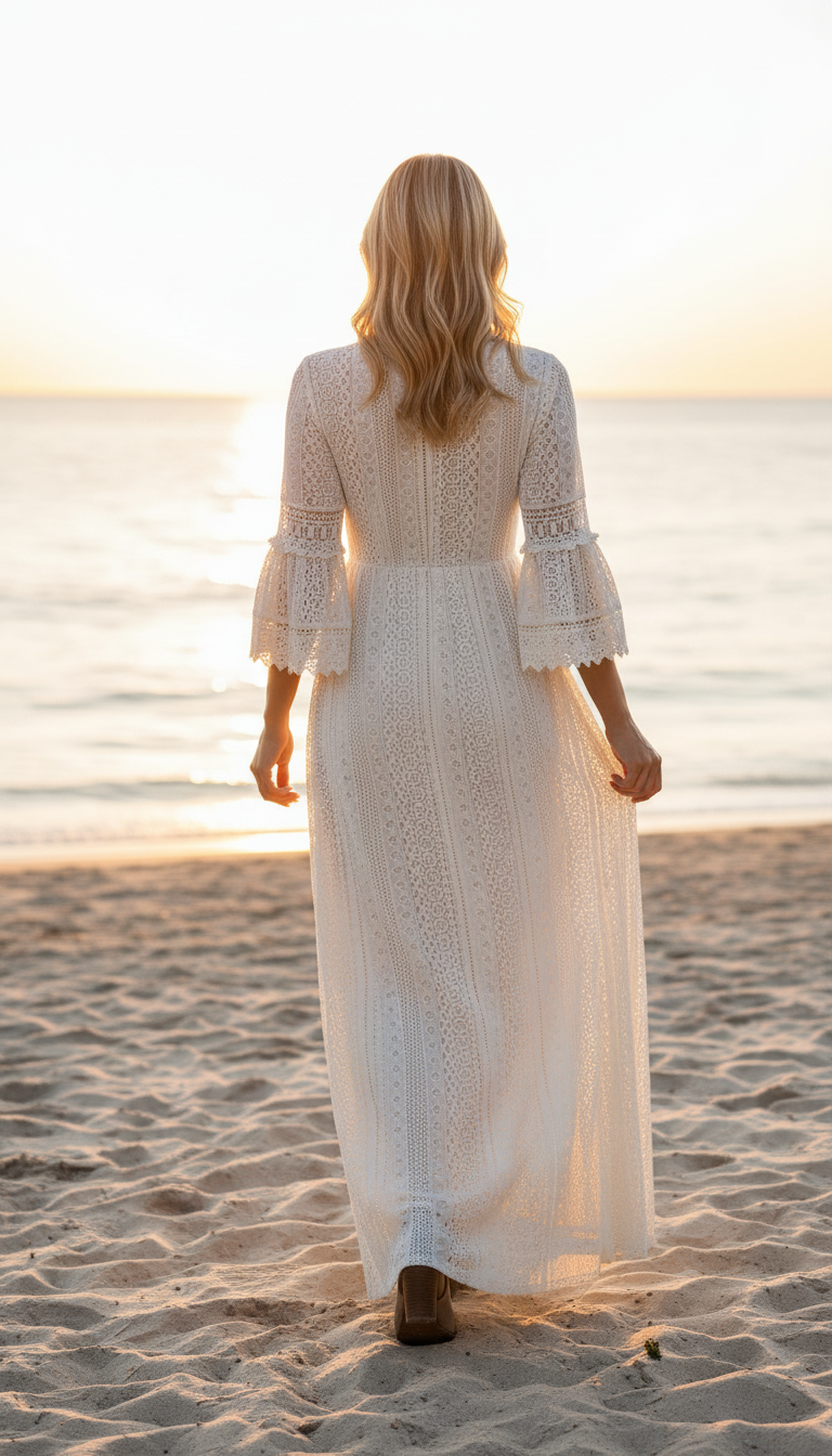Salbeigrünes Spitzenkleid