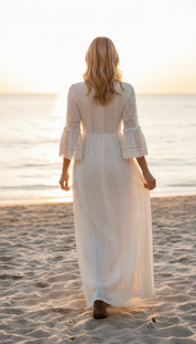 Salbeigrünes Spitzenkleid