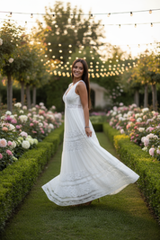 Ethereal White Boho Lace Dress