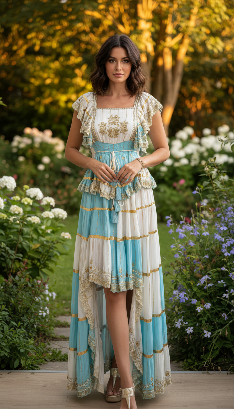 Lunaria Blue Asymmetrical Set