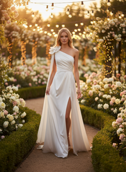 Mikado One-Shoulder Wedding Dress