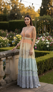 Sunset Orange Boho Maxi Dress