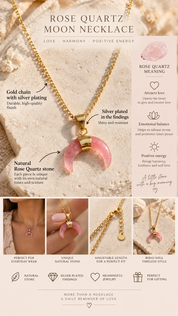 Rose Quartz Moon Necklace