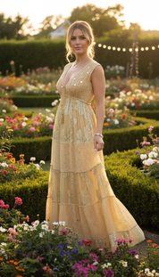 Golden Daydreams Boho Dress