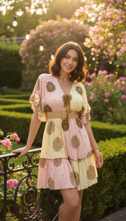 Bicolor Soft Pink Garden Dress