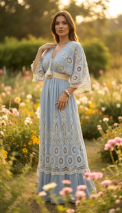 Blossom Blue Maxi Dress