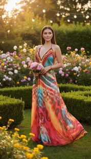 Fire Boho Silk Dress