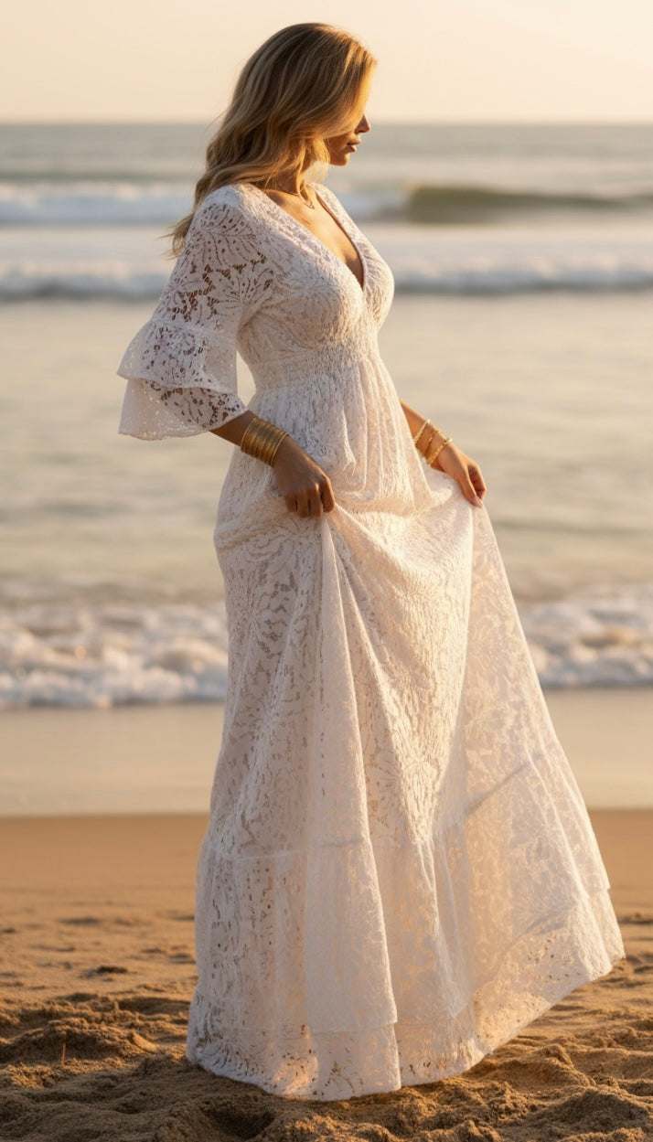 Robe en dentelle vaporeuse
