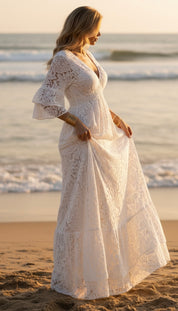 Robe en dentelle vaporeuse