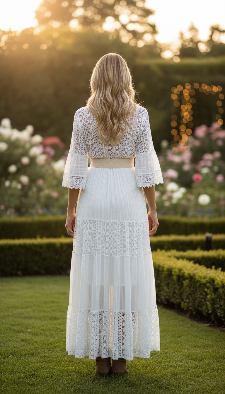 Ivory Moon Lace Dress