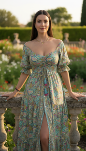 The Smocked Blue Silk Dress