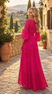 Ivory Moon Pink Lace Dress