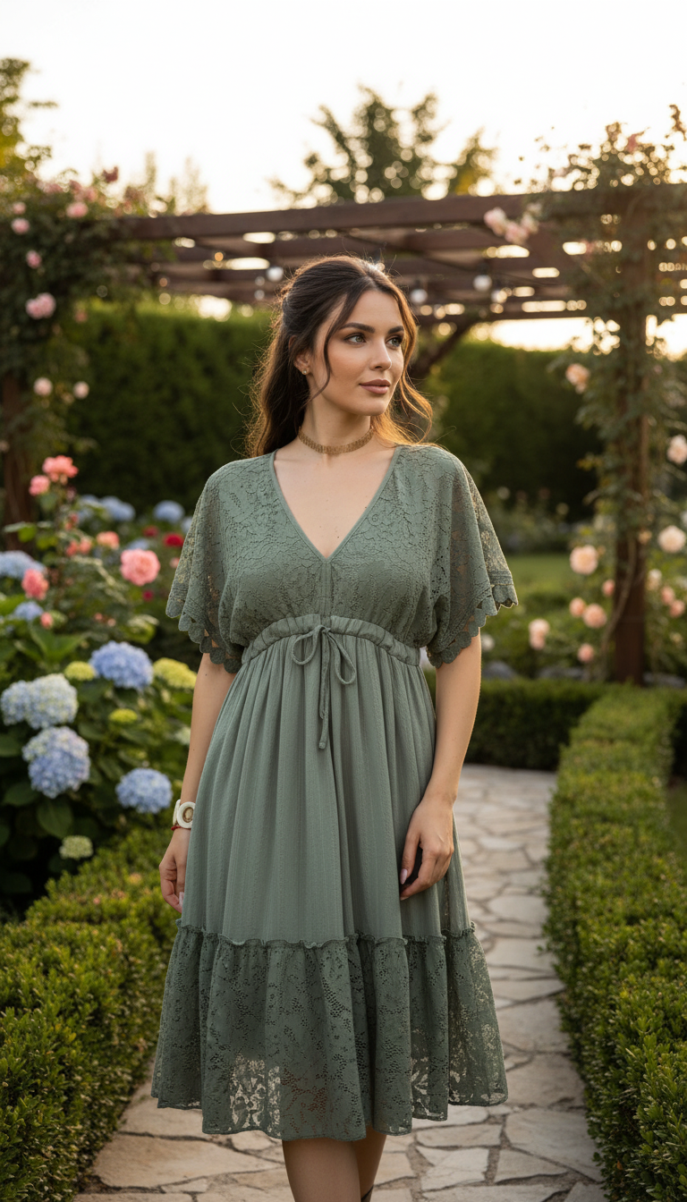 Lunar Dream Green Mini Dress