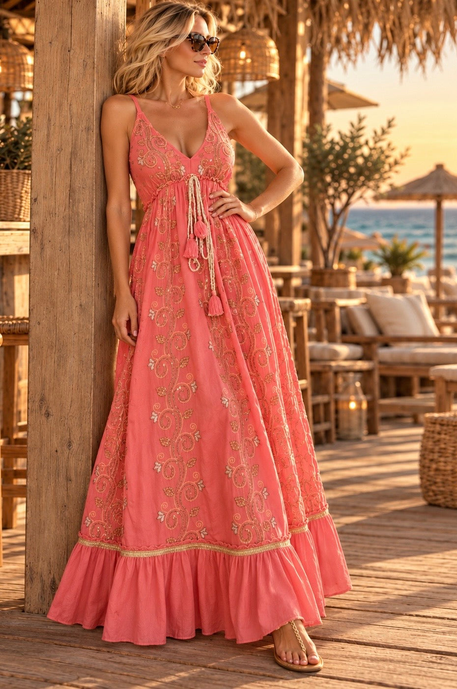 Luna Edem Pink Maxi Dress