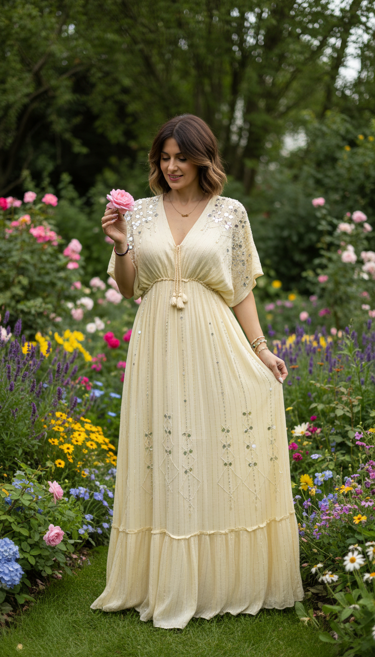 Maxikleid „Sonnenlicht Garten“