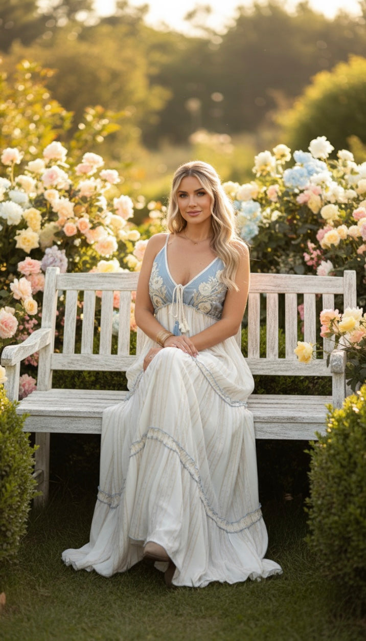 Luna Whisper Blue Maxi Dress