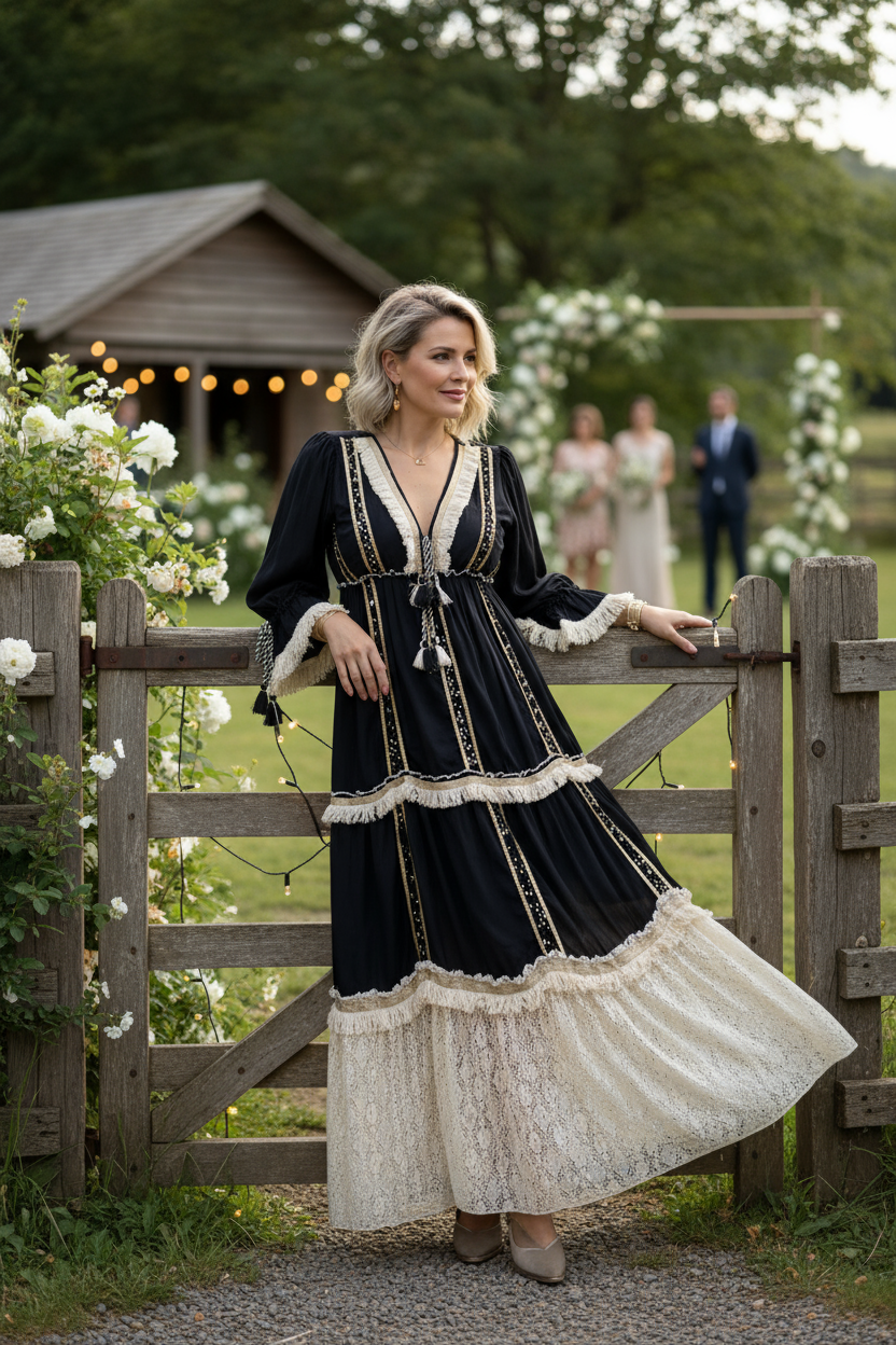 Midnight Boho Elegance in Black